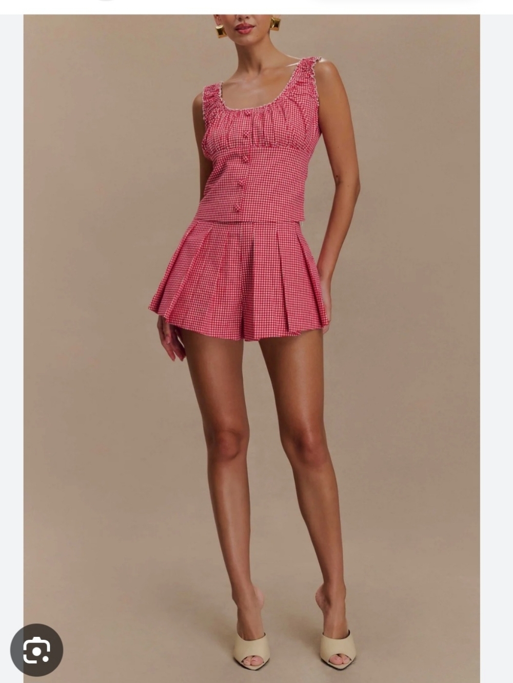 Conjunto Meshki Red Gingham Strapless Top